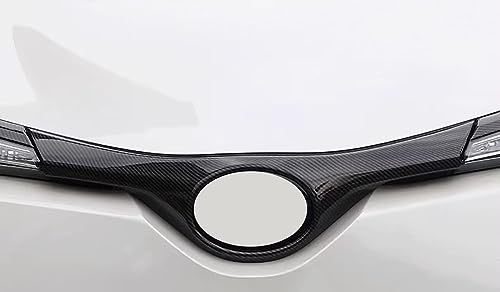 Image of Car Accessories Fit for Toyota C-HR CHR 2017 2018 2019 2020 2021 2022 ABS Exterior Front Center Grill Grille Cover Decorative Molding Trim 1PC Set (Carbon Fiber)