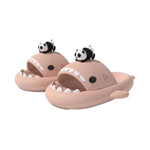 Generic Shark Slides Panda, Cute Cartoon 3D Cloud Shark Slippers Shoes Sandals For Women Men