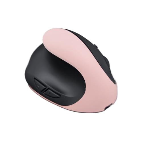 Ratón vertical inalámbrico ergonómico rosa con clic silencioso para usuarios zurdos