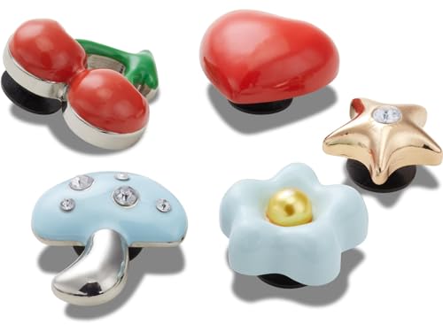 Crocs Girls and Teens Cute Collection Multi Packs, Colgante para Zapatos Unisex Adultos, Metales inflamados, 5 Pack