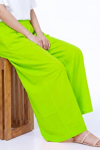 Image of Women Plazzo | Rayon Wide Leg for Women | Elastic Waist Flared Palazo Trousers | Comfortable Casual & Ethnic Wear Palazzo Pants