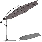 TecTake 3,5m Sombrilla parasol de para terraza jardín protección solar UV (Gris | No. 403428)