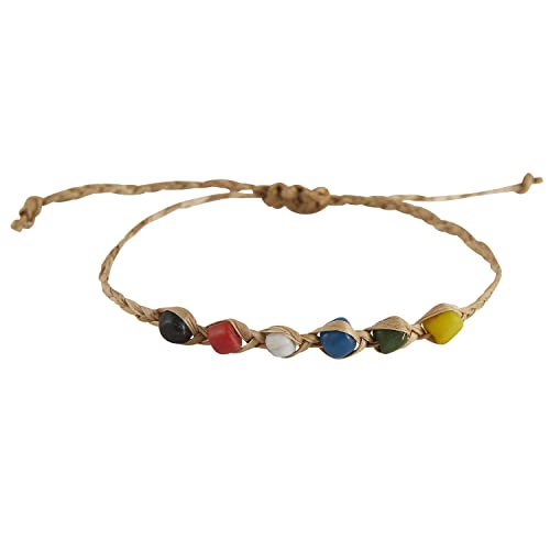 Creative Brands Faithworks-Adjustable Jute and Recycled Glass 8-Inch Bracelet, Salvation