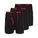 PUMA mens 3 Pack 100% Cotton Boxer Briefs, Black/Red, X-Large US