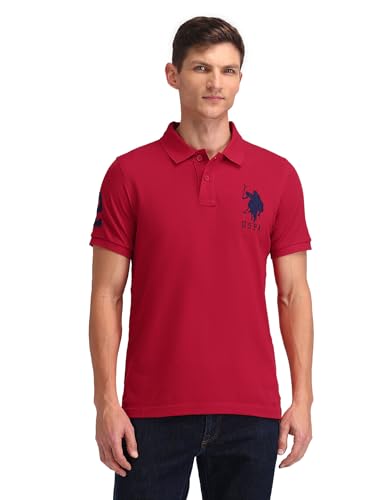 Image of U.S. POLO ASSN. Men's Printed Round Neck Half Sleeve Casual Cotton Regular 1665 T-Shirts (UDTSH2240)