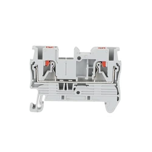Fiche PT-2.5 grise pour rail DIN avec traversée à ressort et connecteur de fil électrique