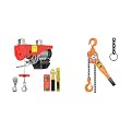 VIVOHOME Electric Hoist, 110V 440 Lbs Winch with SPECSTAR Lever Chain Hoist 1-1/2 Ton 3300 Lbs Capacity