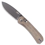 Knafs - Lander 3 Folding Pocket Knife with Clip - EDC for Men, Women, Everyone - Drop Point Moondust Finish Blade - Moondust Micarta Handle