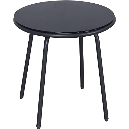 Hanover Palma 3-Piece Indoor Outdoor Wicker Bistro Seating, Boho Patio Furniture Conversation Set, Glass Top Side Table, All-Weather, Gray-Palma3Pc-Gry, Gray #TOP6