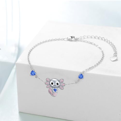 Axolotl Bracelet 925 Sterling Silver Cute Animal Bracelet Axolotl Jewelry Gift for Women2