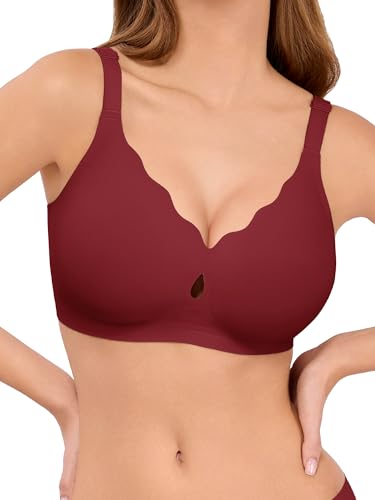 Image of LUCKMEEY Bras for Women No Underwire Wave Push Up Wireless Bra Seamless Bras Full Coverage Bralettes Lift Everyday Bras