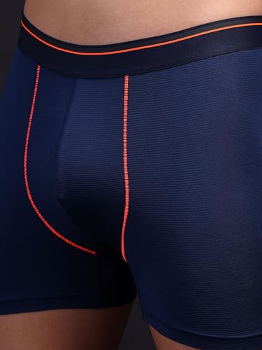 Image of TECHNOSPORT Men's Colorblock Trunks Underwear with ElastoLITE 4 Way Stretch Lightweight Breathable Moisture Wicking Soft Anti Odour Anti Microbial Comfort Fit Boxer Briefs Innerwear for Men