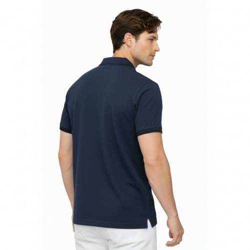 Image of Men's Premium Cotton Pique Polo T-Shirt, Classic Fit Short Sleeve Casual Summer Shirt, Soft & Breathable Fashion Polo