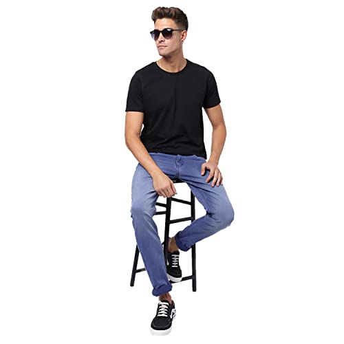 Image of Cantabil Men Blue Cotton Regular Fit Casual Jeans (P MDNM00165 Beige)