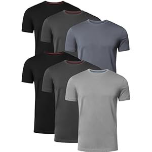 FULL TIME SPORTS® Tech 6Er-Pack Sortierte Kurzärmlige, Freizeit Oberteile, Multipack, Herren-T-Shirts Mit Rundhalsausschnitt