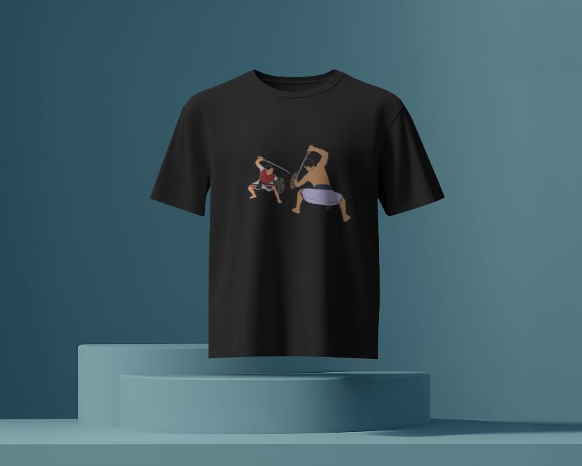 VASAL Kalaripayattu Practice Tee | Skin Friendly Dot Matrix Fabric | Unisex Quick Dry Athletic Shirt (in, Alpha, L, Black) 1