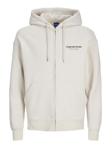 Jack & Jones Sweat à Capuche zippé Basique pour Homme, Beige Clair, M