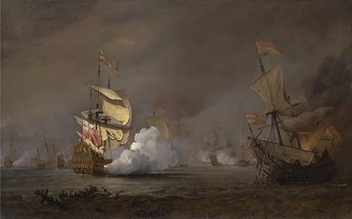 Bataille navale des guerres anglo-néerlandaises tableau pour mur vide