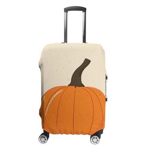 Orange Pumpkin Image Luggage Cover, Washable Elastic Suitcase Cover Protector Fit 18-32 Inch Luggage