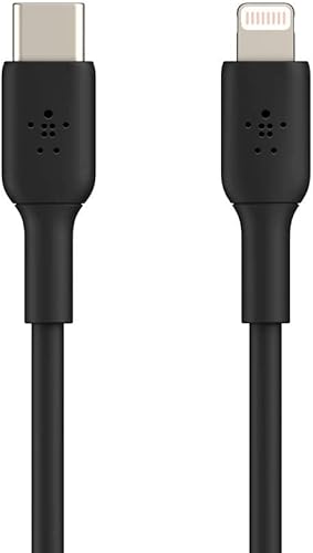 Vista 17 de Belkin BoostCharge - Cable USB C a Lightning trenzado de nailon de 3.3 pies, con certificación MFi de 18 W, cable de carga para iPhone, cargador USB