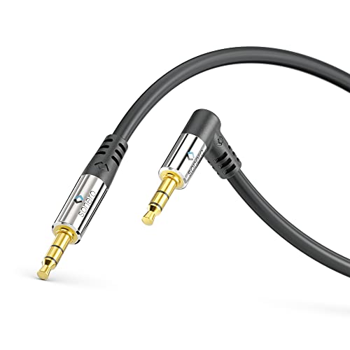 Sonero® Premium Audio Cable with 1x 90° Plug 3.5 mm Jack 3.00 m Gold-Plated Contacts Black, 3.00m - Image 2