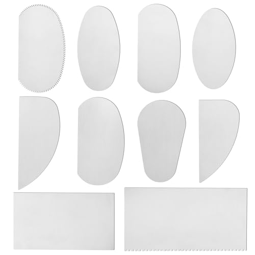 10pcs Pottery Scraper Tool, Stainless Steel Pottery Serrated Tool Metal Clay Scraper Ceramics Cutter Tools Sculpture Scraper Molding for Ceramic Sculpting Shaping Smoothing Crafts
