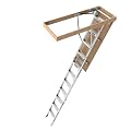 Durable Metallic Grey Aluminum Attic Ladder - 350 lb Capacity, Perfect for 22 1/2" x 54" Openings, Ideal for 7-10ft Ceilings!