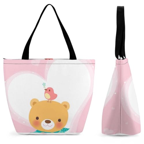 Sac de voyage pour femme à motif ours oiseau : finie la surcharge en shopping