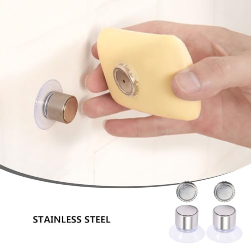Doitool 7G1405286JK 2Pcs Stainless Steel Magnetic Soap Holder, Hanging Bar Soap Dish With Suction Cup, Wall Mount Soap Tray For Shower Bathroom Kitchen Sink thumb #4
