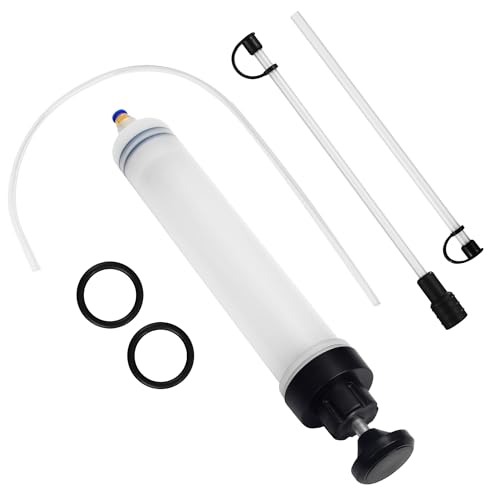 DUBUOZA Pompe à Huile de 500 ML, avec Tuyau et Tube d'extension, extracteur de Liquide et Pompe de Remplissage, Pompe Manuelle, Convient pour Le Liquide de Frein, Le Liquide de Refroidissement
