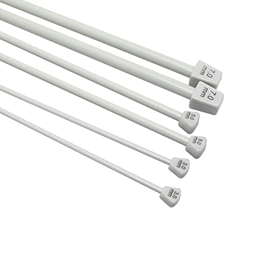 ابر خياطة من الألومنيوم من رويواير، 3 أزواج مقاس 35 سم، مقاسات 3 ملم و5 ملم و7 ملم، ابر غزل كبيرة، 3 قطع مقاس صغير و3 قطع مقاس كبير، و10 قطع من علامات غرز الخياطة