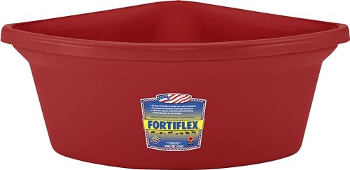 Fortiflex Corner Feeder for Dogs and Horses, 6-Gallon, Red