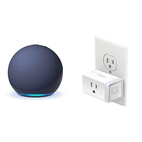 Echo Dot (5th Gen) | Deep Sea Blue with Kasa Smart Plug Mini