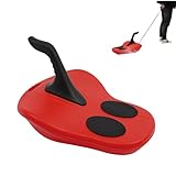 Kinderbob Schlitten, Robuster Kunststoffrodel Schlitten für Kinder und Erwachsene, leicht & handlich, Tragfähigkeit 100 kg, für rasante Winterabfahrten, 58×42×36 cm (Rot)