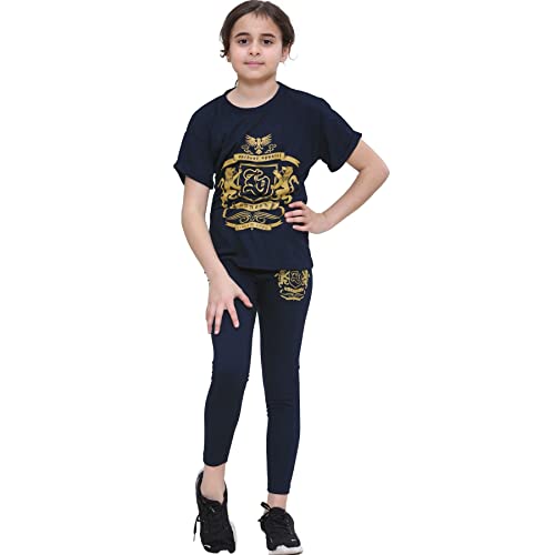 T-shirt et legging fille ensemble d'été motif lion tendance pour enfants de 5 à 13 ans