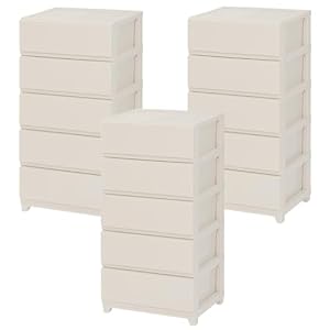 ぼん家具 日本製 チェスト 5段 タンス ワイド 3個セット 幅54×奥行41.5×高さ106.1cm 衣装ケース 収納ケース 引き出し 組立簡単 グレージュ