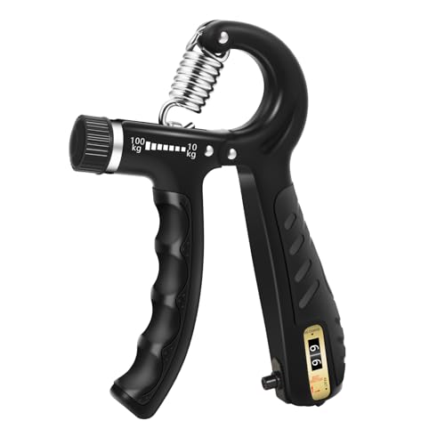 強化版 握力トレーナー 10-100kg 負荷調整可能 ハンドグリッパー 握力トレーニング 手・指・前腕筋力強化 ストレス解消 リハビリ器具 滑りにくい快適グリップ デザイン 握力増強器