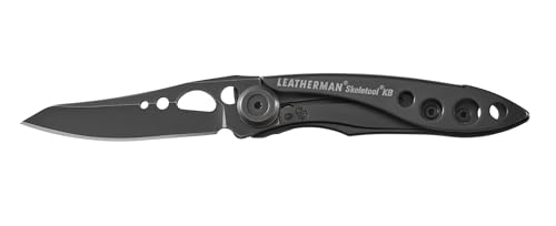 LEATHERMAN, Skeletool KB Pocketknife with Straight Edge, Stainless Steel Blade and Bottle Opener, Onyx