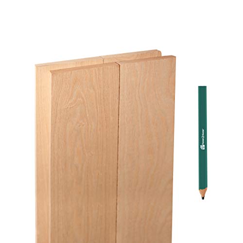 Forest 2 Home Red Oak Wood Lumber Bundle - 1 X 6 X 72 inches - 4 Board Pack - Kiln Dried Hardwood - S2S - Includes Carpenter Pencil