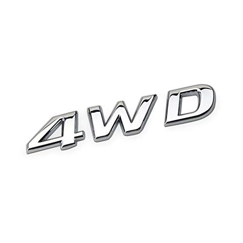 PT-Decors Insignia de metal 4WD para coche, emblema 3D, color plateado y negro, para defensa lateral del coche, parachoques de la ventana, maletero exterior (4WD personal) Cover