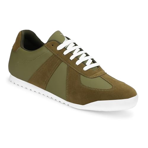Image of baron scott Men's Casual Flat Sneakers | Faux Leather Lace-Up Shoes for Men | Lightweight TPR Sole with EVA Foam Insole | Comfortable Sneakers for Walking, Travel, Office & Casual Use