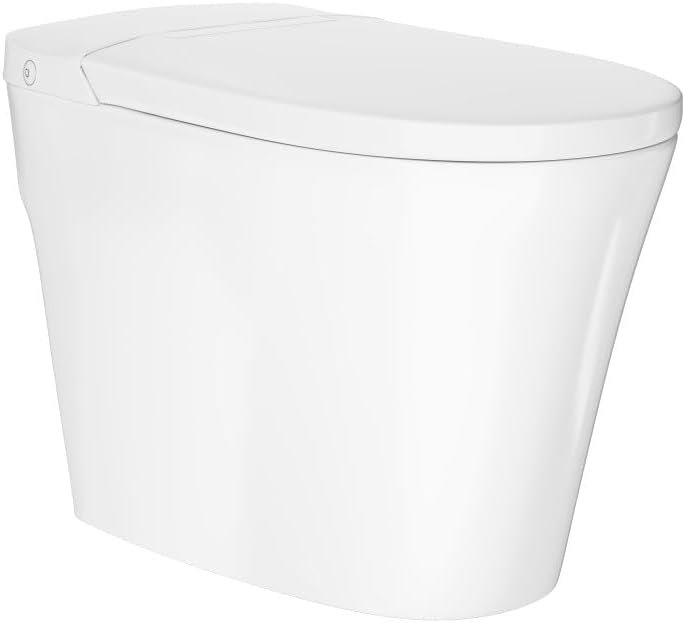 Swiss Madison Hugo H Power Flush Tankless Toilet 10" Rough-in 1 GPF Non-Electric ADA Toilet with Integrated Tank in Glossy White