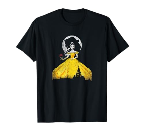 T-shirt La Belle et la Bête Disney imprimé silhouette pour femme en coton