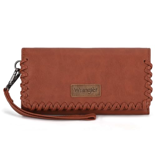 Montana West x Wrangler Wallet Women Trifold RFID Wristlet Wallet for Women Clutch Purse with Card Holder