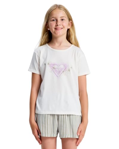 T-Shirt Roxy Fille Blanc Lilyregular pour les Journées d'Été à la Plage