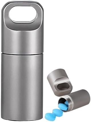 5 Packs Mini Keychain Pill Holder Fob, EFFIET Waterproof Portable Tablets Container Case Aluminum Outdoor Camping Emergency Pill Capsule Box Bottle - View #6