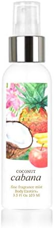 Coconut Cabana Perfume Alcohol-free Fine Fragrance Mist by Body Exotics 3.5 Fl Oz 103 Ml ~ an Irresistible Blend of Mandarin Orange, Juicy Apple and Fresh Coconut with a hint of Mango & Pineapple