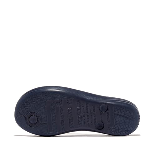 Image of FitFlop Womens iQushion Rubber Flip-Flops with Contoured Footbed for Walking, Lightweight Ergonomic Flip Flop Sandals with Arch Support and Foot Impact Pillows