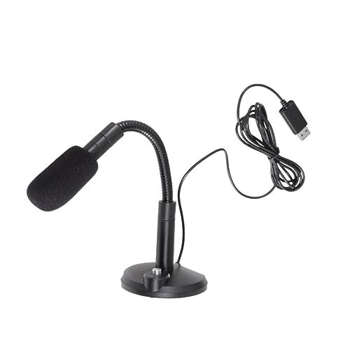 HOLIDYOYO 1Set USB Condenser Microphone for Podcasting Streaming Skype Black Wired Desktop Mic with Wide Frequency Response Noise Isolation for Vocal Performance