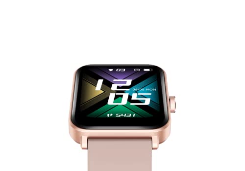 Image of GOQii Smart Vital MAX 1.69'' HD Full Touch, Smart Notification, IP68, Smart Watch for Smart Phones with SpO2, HR, Sleep Tracking & Multi Sports Mode with 3 Months Personal Coaching - Pink